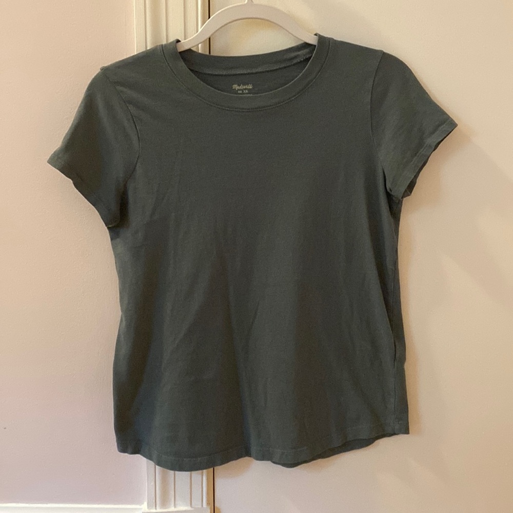 Madewell army green shirt